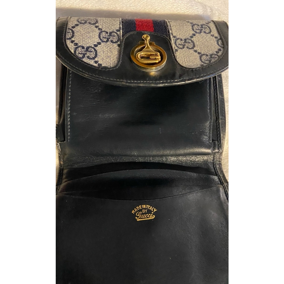GUCCI Vintage Ophidia Kiss lock Monogram Leather Wallet! - Picture 4 of 12